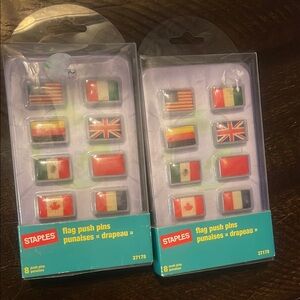 Staple Flag Push Pins - Multicolor vintage
